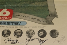 1976 Open Golf Championship Multi-Star Signed Japanese Advertising - Rare JSA COA