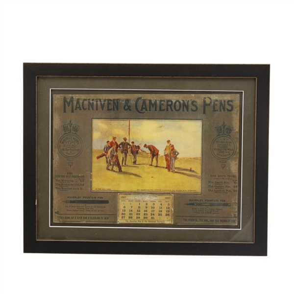 1907 MacNiven & Camerons Waverly Pen Golf Advertising - Framed