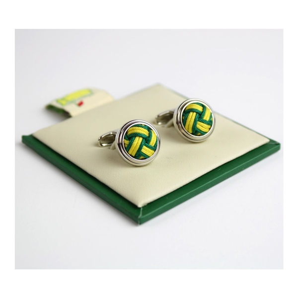  Masters Undated Green and Yellow Woven Cuff Links