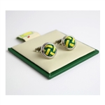  Masters Undated Green and Yellow Woven Cuff Links