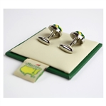  Masters Undated Green and Yellow Woven Cuff Links