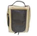 Undated Khaki Augusta National Leather and Canvas Shoe Bag