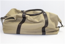 Undated Khaki Augusta National Leather and Canvas Duffel Bag