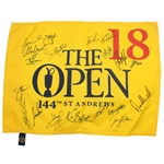 Multi-Signed 2015 Open Championship @ St. Andrews Flag - with Winner Johnson JSA COA