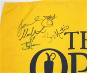 Multi-Signed 2015 Open Championship @ St. Andrews Flag - with Winner Johnson JSA COA
