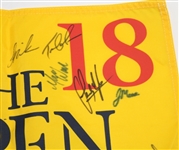 Multi-Signed 2015 Open Championship @ St. Andrews Flag - with Winner Johnson JSA COA