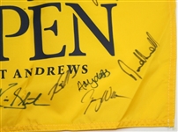 Multi-Signed 2015 Open Championship @ St. Andrews Flag - with Winner Johnson JSA COA