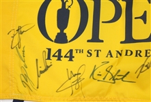 Multi-Signed 2015 Open Championship @ St. Andrews Flag - with Winner Johnson JSA COA
