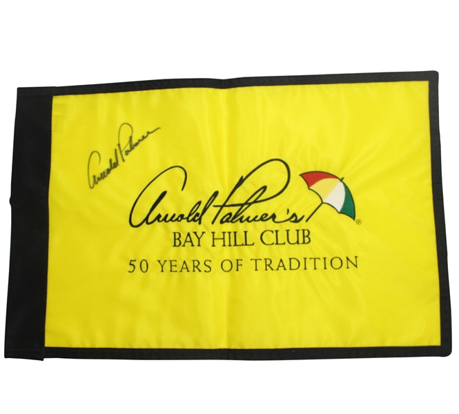 Arnold Palmer Signed Bay Hill Embroidered Flag JSA COA