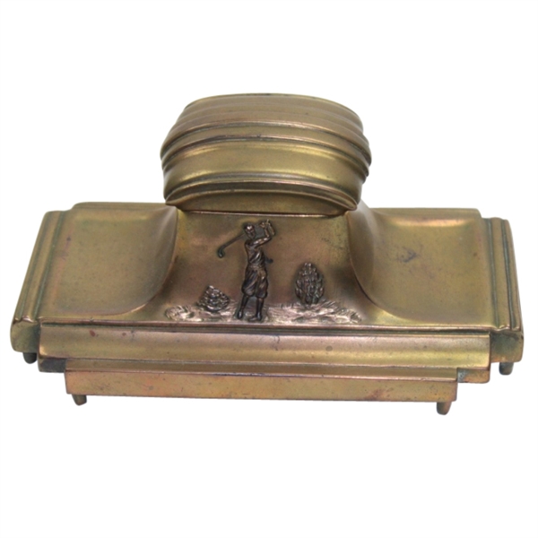 Vintage Inkwell Depicting Golfer Post Swing