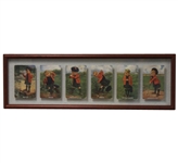 Lot of Six Vintage London Golf Post Cards - Framed