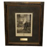 W. Dendy Sadler James Dobie Original signed Golf Print 1915 "A Little Practice" - Gifted to Bobby Jones