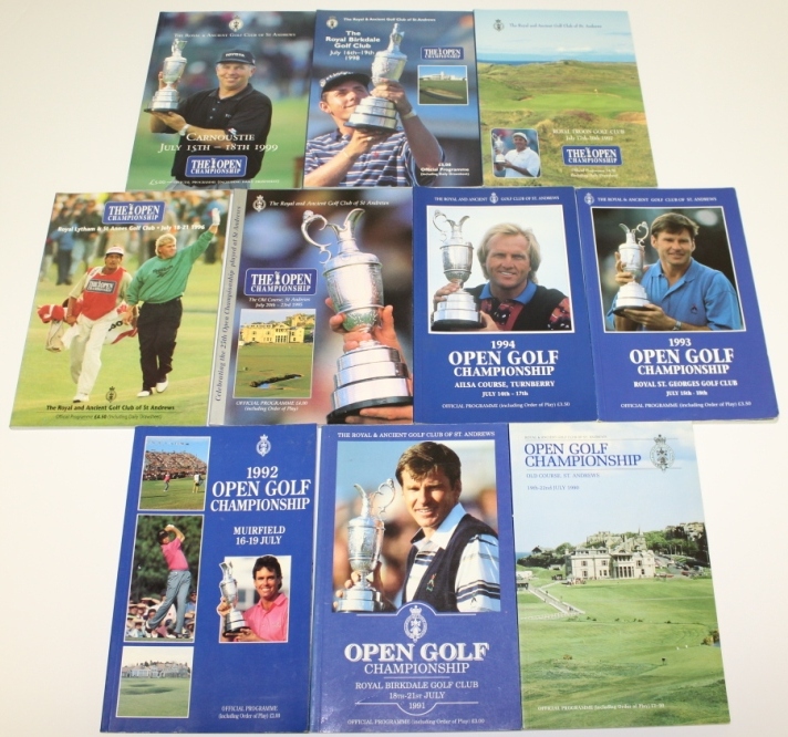 Lot Detail Lot of Ten British Open Programs 19901999 All In At