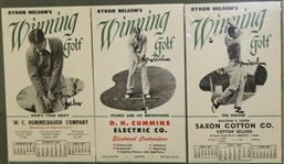 Byron Nelson  13 Signed Items 'Winning Golf' Display - 1950's Advertising Pieces JSA COA