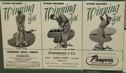 Byron Nelson  13 Signed Items 'Winning Golf' Display - 1950's Advertising Pieces JSA COA