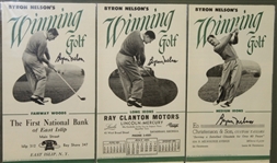 Byron Nelson  13 Signed Items 'Winning Golf' Display - 1950's Advertising Pieces JSA COA