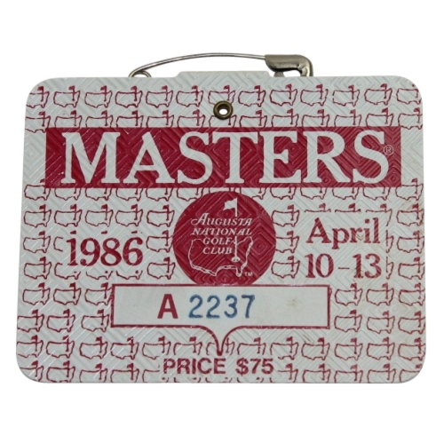 1986 Masters Tournament Badge - #A2237 - Nicklaus 6th Masters Win