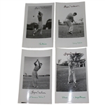 Lot of Four Byron Nelson Signed Original Photos from Winning Golf JSA COA