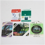 Phil Mickelsons Five Major Victory Badges & Tickets - 3 Masters, 1 PGA, 1 Open