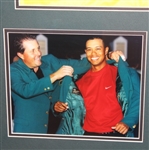 Tiger Woods 2005 Framed Masters Display - Ticket, Photo, and Flag