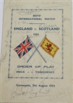 1933 England vs Scotland Boys International Match Program - Multi-Signed 
