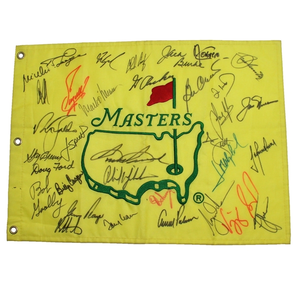 Masters UNDATED CHAMPS FLAG with 34 Signatures - FULL PSA/DNA One of the Finest Known!