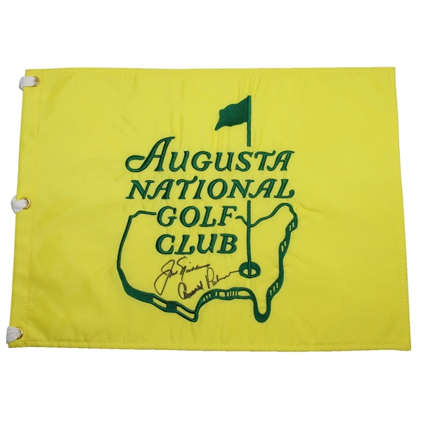 Arnold Palmer & Jack Nicklaus Signed Augusta National GC Members Flag PSA/DNA #O01174