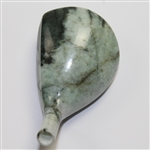 Hand Carved Golf Driver in Untreated Natural Jadeite Jade with Leather Box and GEM ID Report