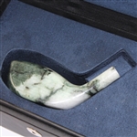 Hand Carved Golf Driver in Untreated Natural Jadeite Jade with Leather Box and GEM ID Report