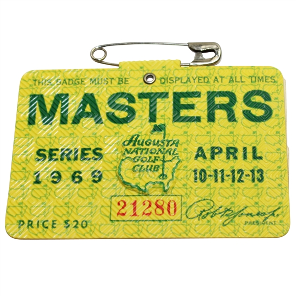 1969 Masters Tournament Badge #21280 - George Archer Winner