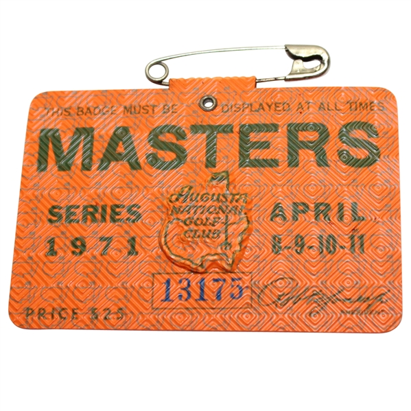 1971 Masters Tournament Badge #13175 - Charles Coody Winner