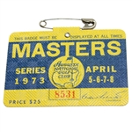 1973 Masters Tournament Badge #8531 - Tommy Aaron Winner
