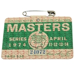 1974 Masters Tournament Badge #24072 - Gary Player Winner