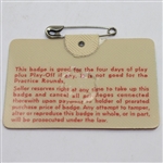 1974 Masters Tournament Badge #24072 - Gary Player Winner