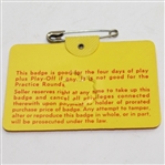 1975 Masters Tournament Badge #10764 - Jack Nicklaus 5th Masters Victory