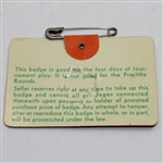 1977 Masters Tournament Badge #19303 - Tom Watson 1st Masters Victory