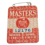 1981 Masters Badge #12176 - Tom Watson 2nd Masters Victory