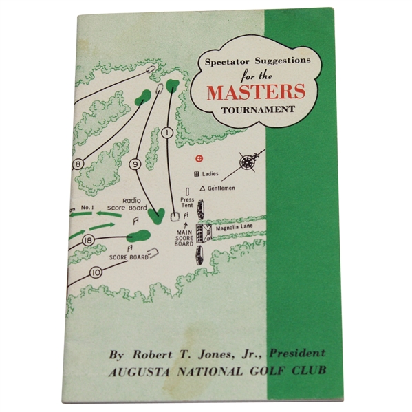 1954 Masters Tournament Spectator Guide - Sam Snead 3rd Masters Victory