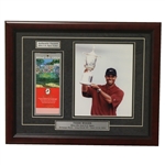 Tiger Woods 2002 US Open at Bethpage Black Photo with Ticket - Framed