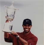 Tiger Woods 2002 US Open at Bethpage Black Photo with Ticket - Framed