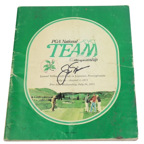 Jack Nicklaus Signed 1971 PGA National Team Championship Program JSA ALOA