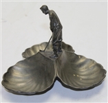 Three Scallop Design Tray with Figural Putting Golfer in Center
