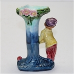 Majolica Young Ceramic Golfer Bud Holder - 8501
