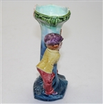 Majolica Young Ceramic Golfer Bud Holder - 8501