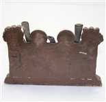  Ornate Carved Wooden Golf Mount with Three  Pipes & Sterling Notation On Golf Pipes