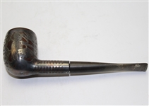  Ornate Carved Wooden Golf Mount with Three  Pipes & Sterling Notation On Golf Pipes