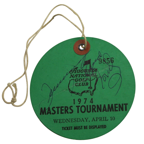 1974 Masters Tournament Wednesday Ticket - #9856 Signed by Tennessee Ernie Ford JSA ALOA