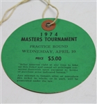 1974 Masters Tournament Wednesday Ticket - #9856 Signed by Tennessee Ernie Ford JSA ALOA