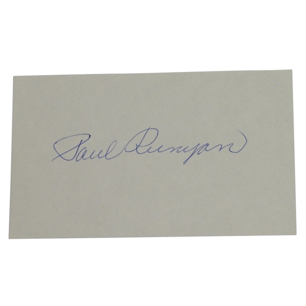 Paul Runyan (1934 & 38 PGA Champion) Signed 3x5 Cut with Photo JSA ALOA