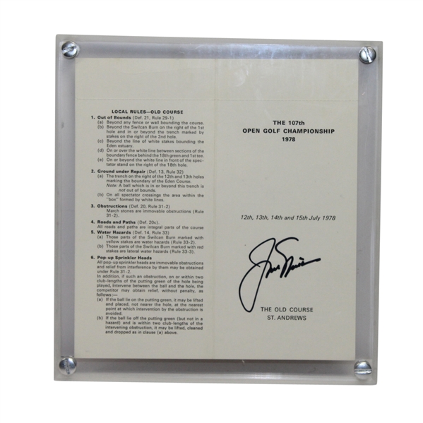 Jack Nicklaus Signed 1978 Open Championship at St. Andrews Scorecard JSA ALOA